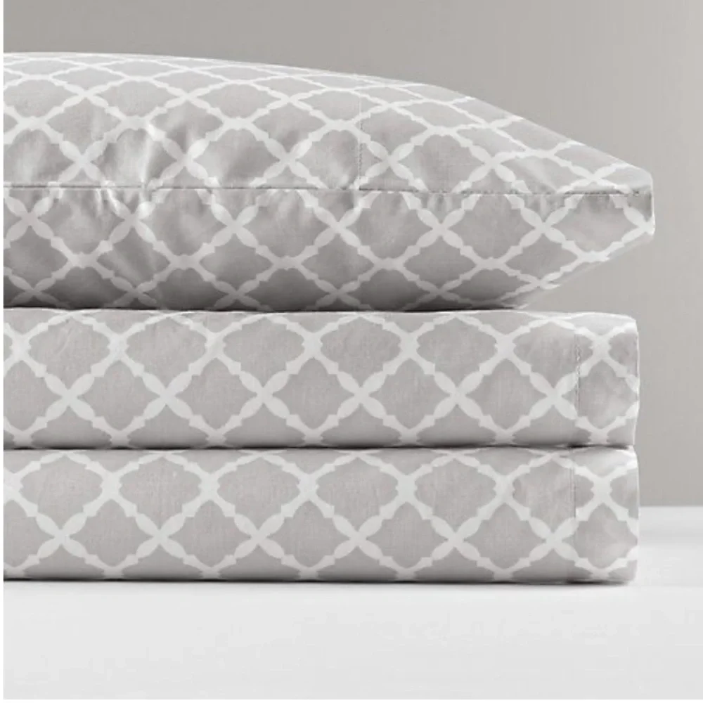 RH Trellis Print Crib Fitted Sheet - French Blue